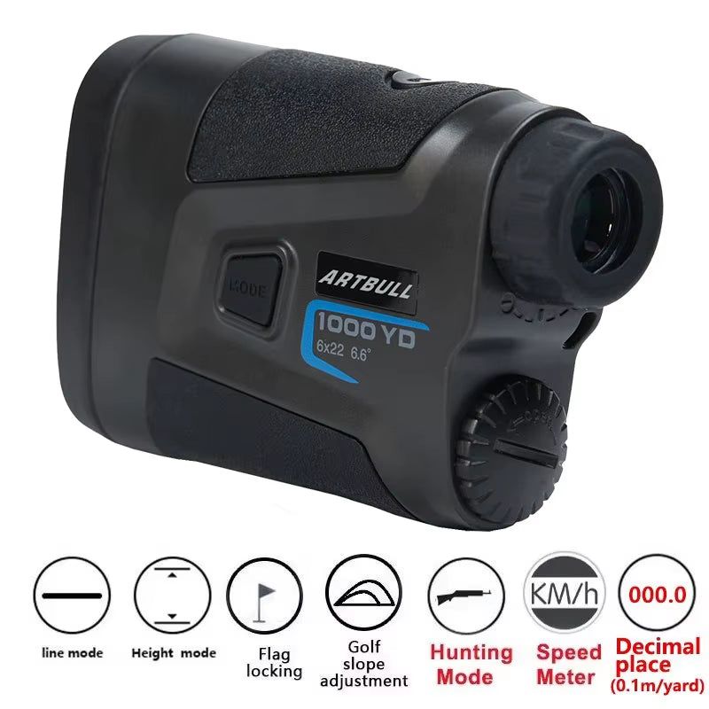 Golf Laser Rangefinder 1000M 650M Telescope with Flag-Lock Slope Pin Distance Meter for Hunting Monocular
