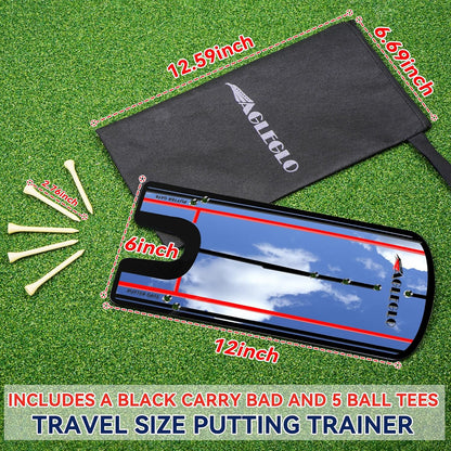 Golf Putting Mirror Training Aid - 12'L X 6'W Acrylic with Putter Line Mirrored, Putting Trainer for Golfer Align Eyes, Body, Putter Face, Golf Training Aid Equipment