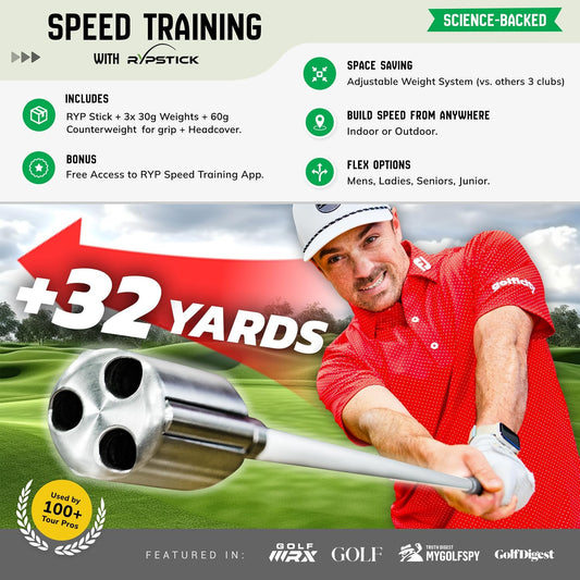 | Golf Swing Trainer Device for Increased Distance - Golf Speed Trainer and Warmup Aid