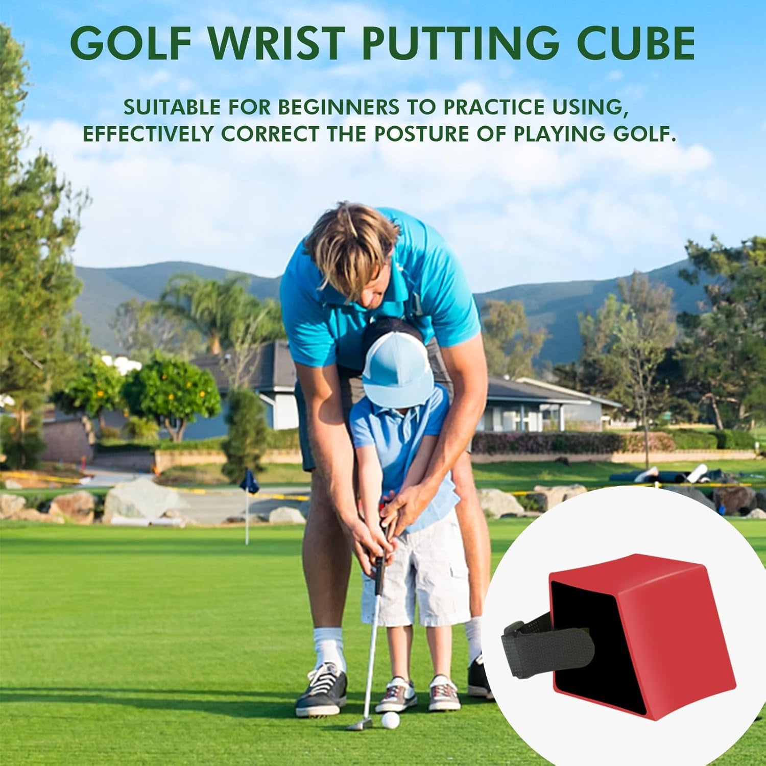 Golf Putting Aid, 2 Pack Golf Training Equipment for Gesture Correction, Portable Putting Trainer for Club Indoor Outdoor Practice