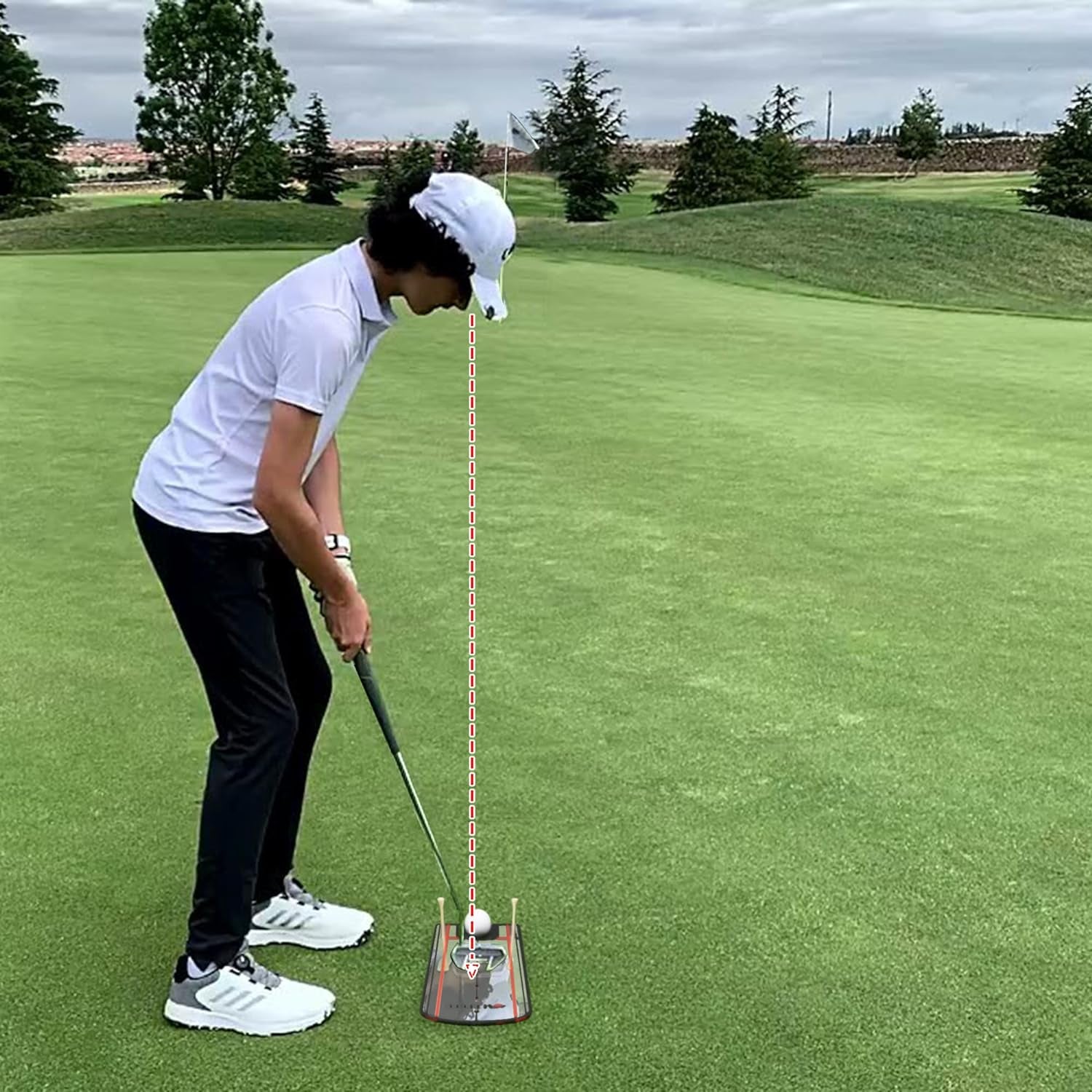Golf Putting Mirror Training Aid - 12'L X 6'W Acrylic with Putter Line Mirrored, Putting Trainer for Golfer Align Eyes, Body, Putter Face, Golf Training Aid Equipment