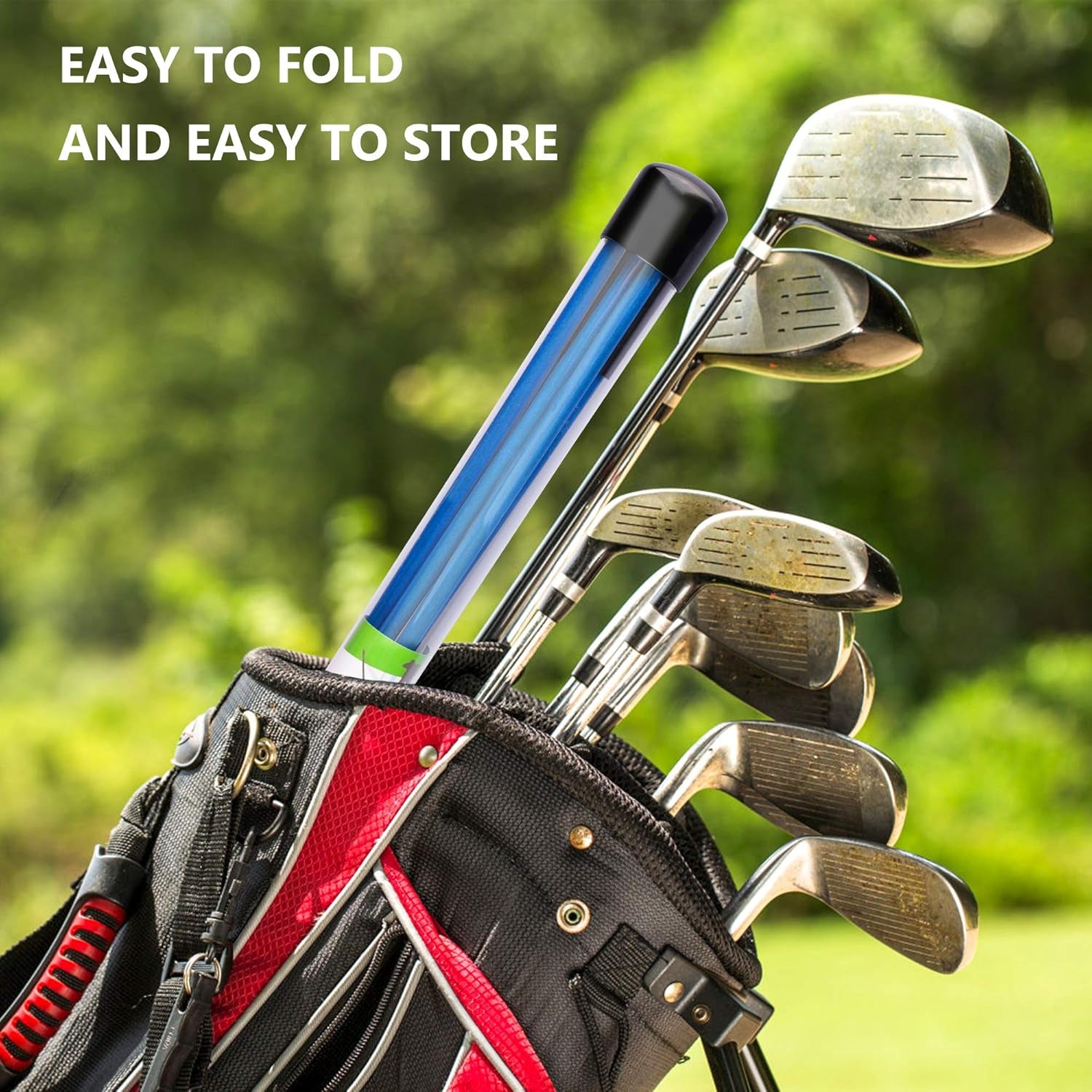 Golf Alignment Stick - Upgraded 48" Golf Sticks Training Aid 2 Pack for Aiming, Putting, Full Swing Trainer, Posture Corrector with Clear Tube Case Golf Gifts for Men Women Golfers
