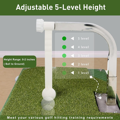 Golf Swing Trainer - Golf Training Equipment with 5 Height Adjustments - Iron and Club Practice Simulator in Home & Indoor - Portable Golf Swing Practice Mat, True Impact