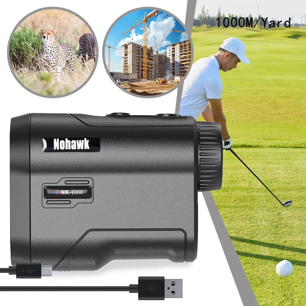 600M 1000Y Golf Laser Rangefinder for Hunting Range Finder with Slope Compensation for Golfer Monoculars Distance Meter