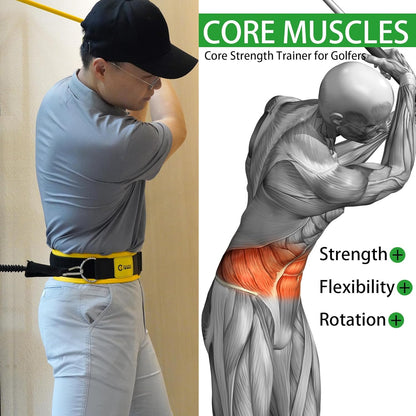 olf Core Strength Trainer Swing Power Training Equipment, Golfing Exercise Resistance Bands Indoor Golf Fitness Equipment to Improve Speed Strength Flexibility Rotation Swing Posture