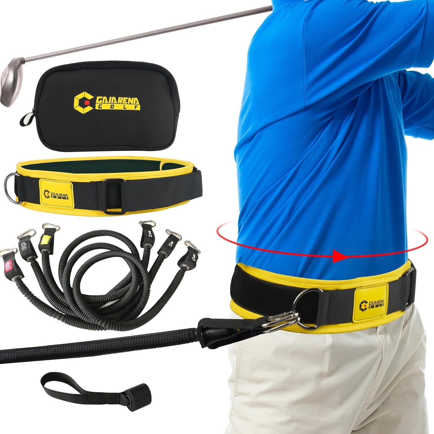 olf Core Strength Trainer Swing Power Training Equipment, Golfing Exercise Resistance Bands Indoor Golf Fitness Equipment to Improve Speed Strength Flexibility Rotation Swing Posture