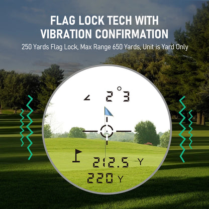Golf Rangefinder Rechargeable Distance Meter with Slope Switch and Flag Lock Vibration for Golfing Promotion and Hunting