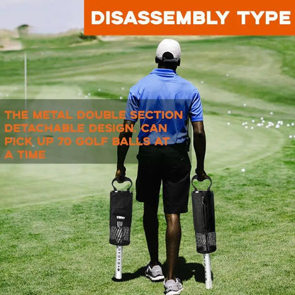 Golf Ball Picker Easy to Disassemble Upper and Lower Mesh Bags and Aluminum BS004