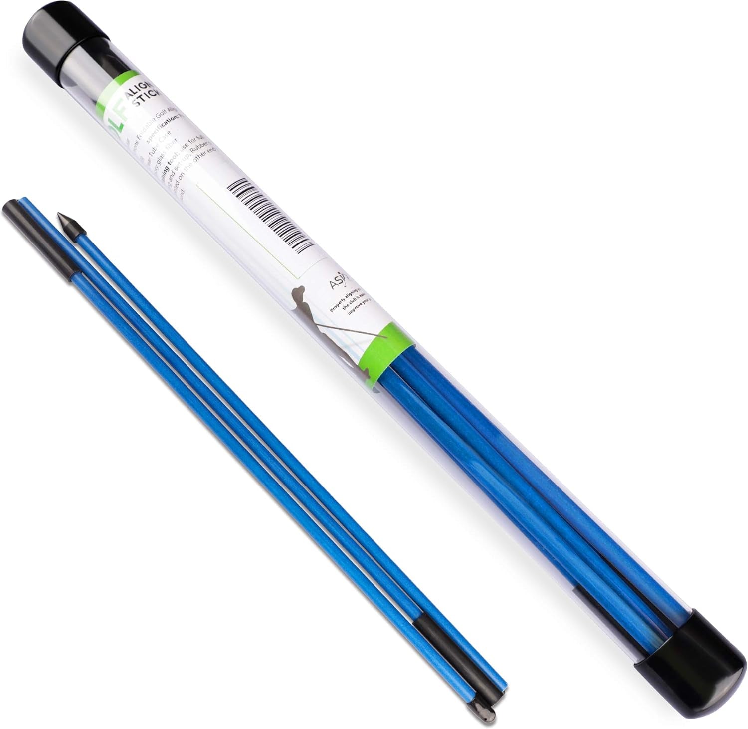Golf Alignment Stick - Upgraded 48" Golf Sticks Training Aid 2 Pack for Aiming, Putting, Full Swing Trainer, Posture Corrector with Clear Tube Case Golf Gifts for Men Women Golfers