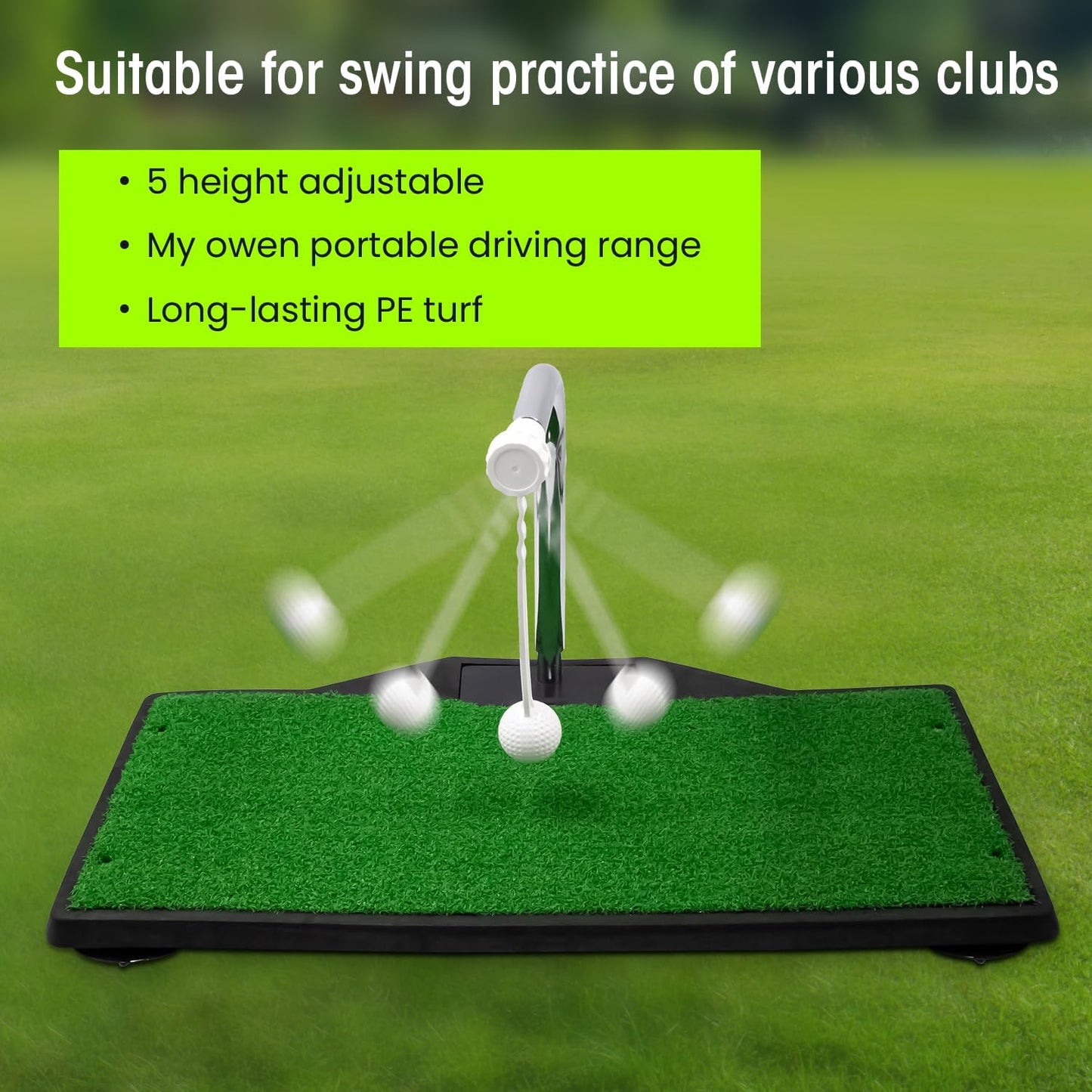 BESTISAN Golf Swing Trainer - Swing Practice Mat & Trainer for Indoor/Outdoor Use