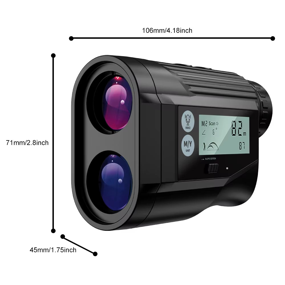 Golf Laser Rangefinder USB Rechargeable with Slope Compensation for Golfer Range Finder Hunting Monocular