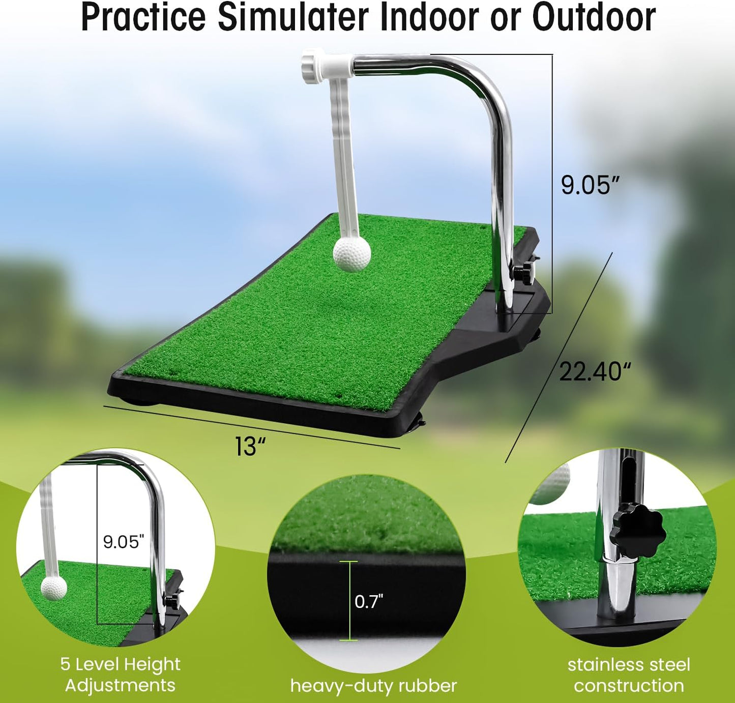 BESTISAN Golf Swing Trainer - Swing Practice Mat & Trainer for Indoor/Outdoor Use