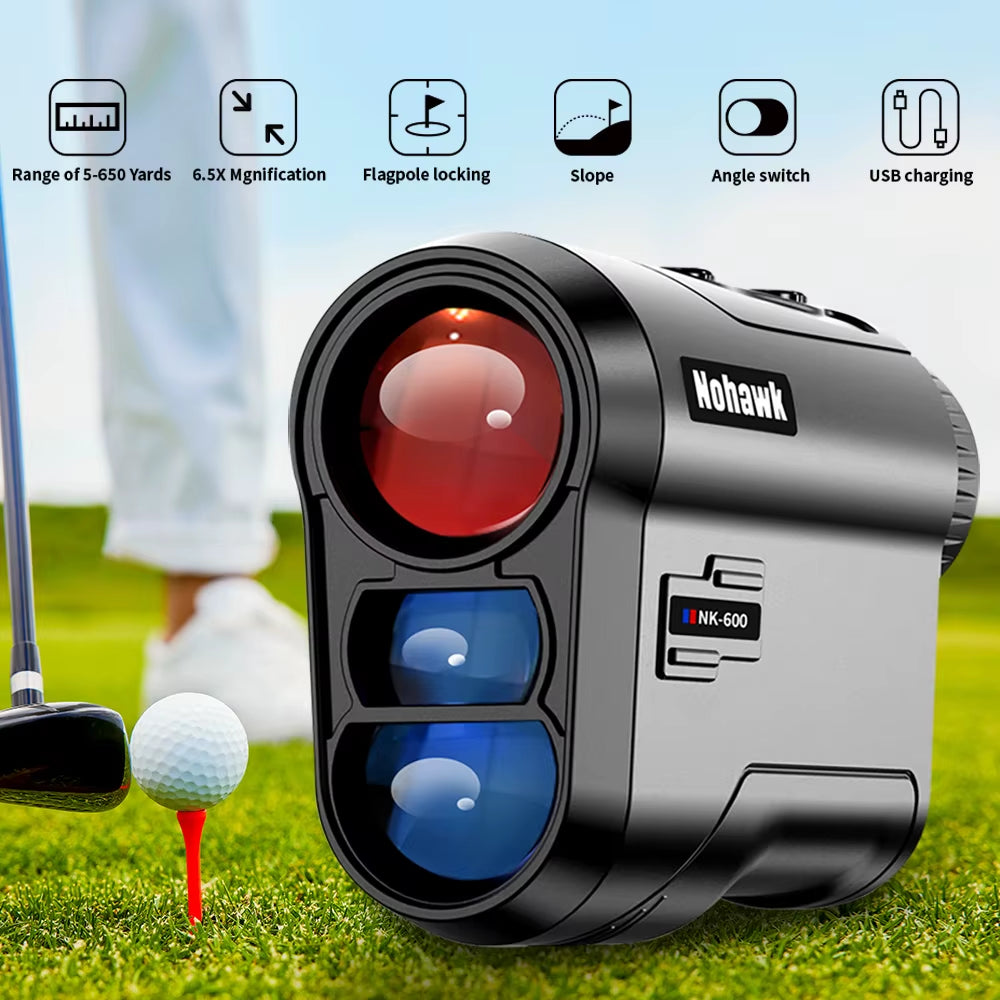 Golf Laser Rangefinder USB Rechargeable with Slope Compensation for Golfer Range Finder Hunting Monocular
