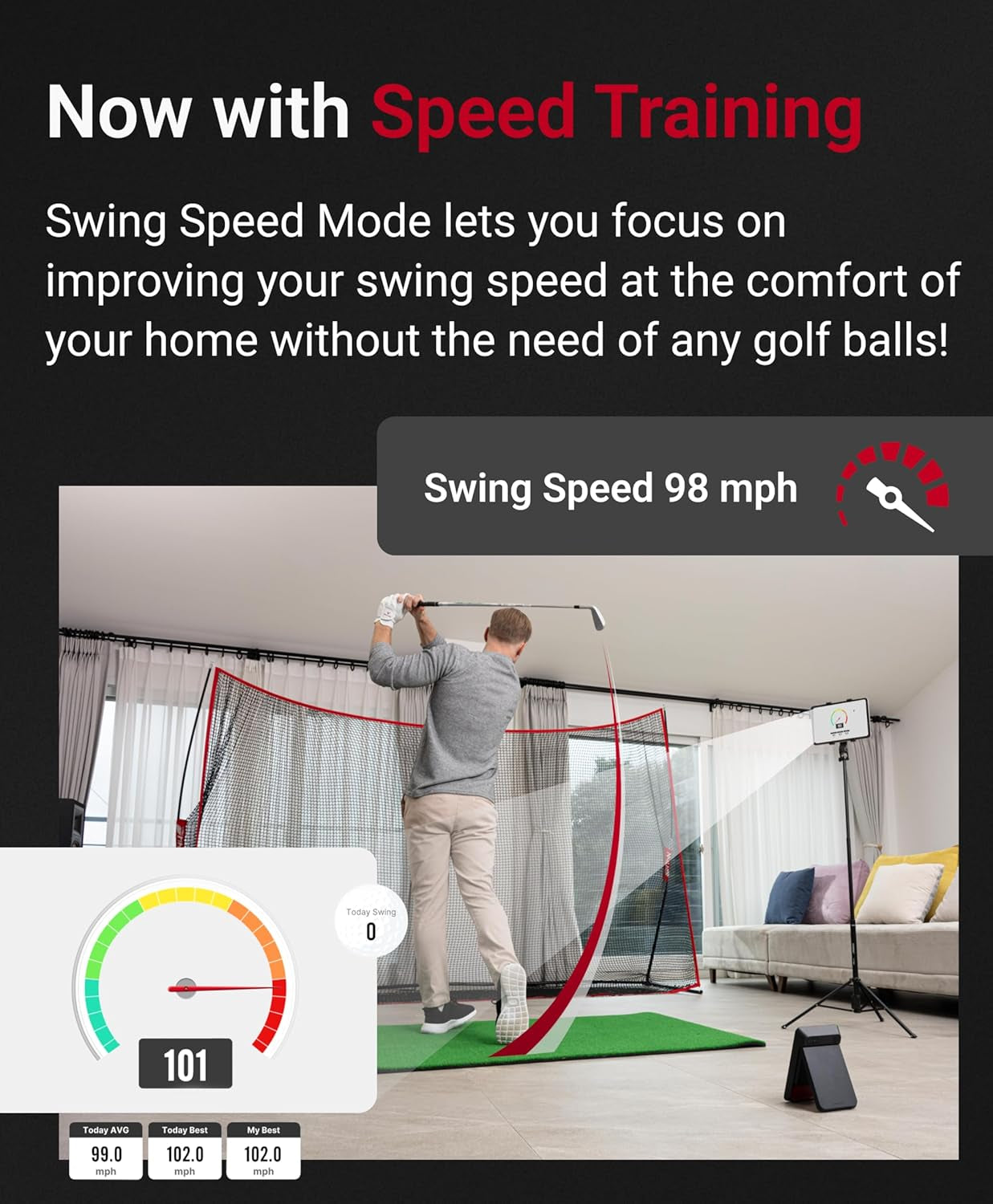 SC4 PRO Golf Launch Monitor & 3D Driving Range Simulator for Indoor and Outdoor Use | Portable Golf Swing Analyzer & Golf Tracker with Built-In Screen | No Fees