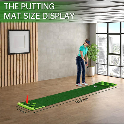 Golf Pong Hitting & Putting Mats with Front Border for Indoor & Outdoor, 8 Pieces