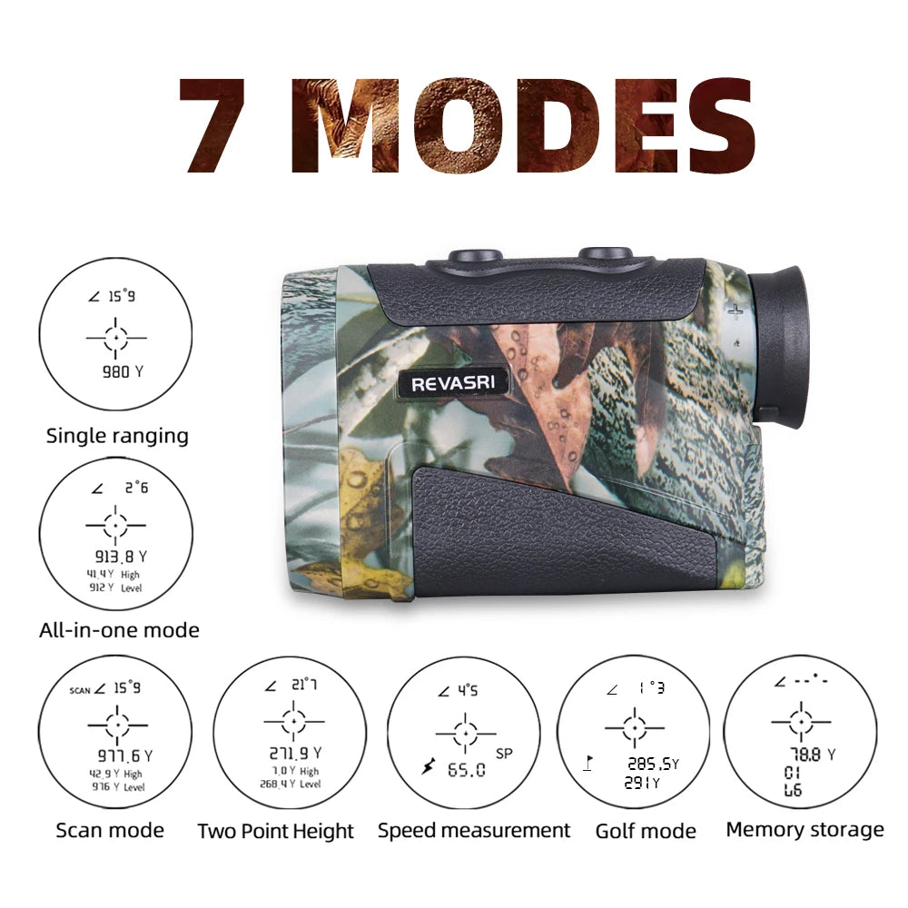 Golf Rangefinder Rechargeable Distance Meter with Slope Switch and Flag Lock Vibration for Golfing Promotion and Hunting