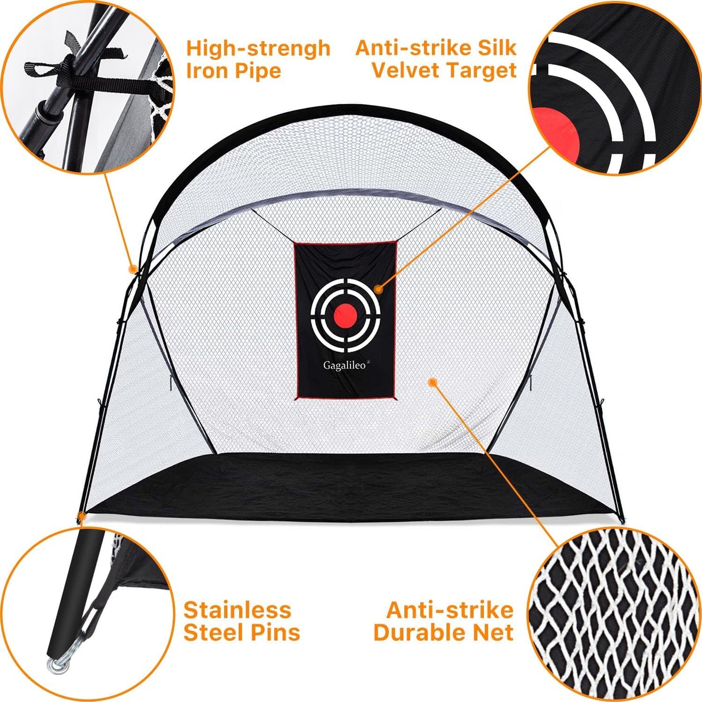 Golf Practice Net Golf Net for Backyard Golf Nets for Indoor Use Driving Range Net Golf Hitting Nets 12X7X6.6FT Home Driving Range Golf Equipment with Target and Carry Bag(Pro White)