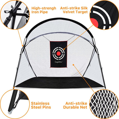 Golf Practice Net Golf Net for Backyard Golf Nets for Indoor Use Driving Range Net Golf Hitting Nets 12X7X6.6FT Home Driving Range Golf Equipment with Target and Carry Bag(Pro White)