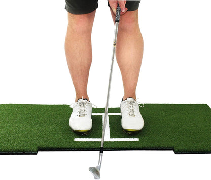 Rukket Tri-Turf Golf Hitting Mat Attack, Portable Driving, Chipping, Training Aids for Backyard with Adjustable Tees and Foam Practice Balls