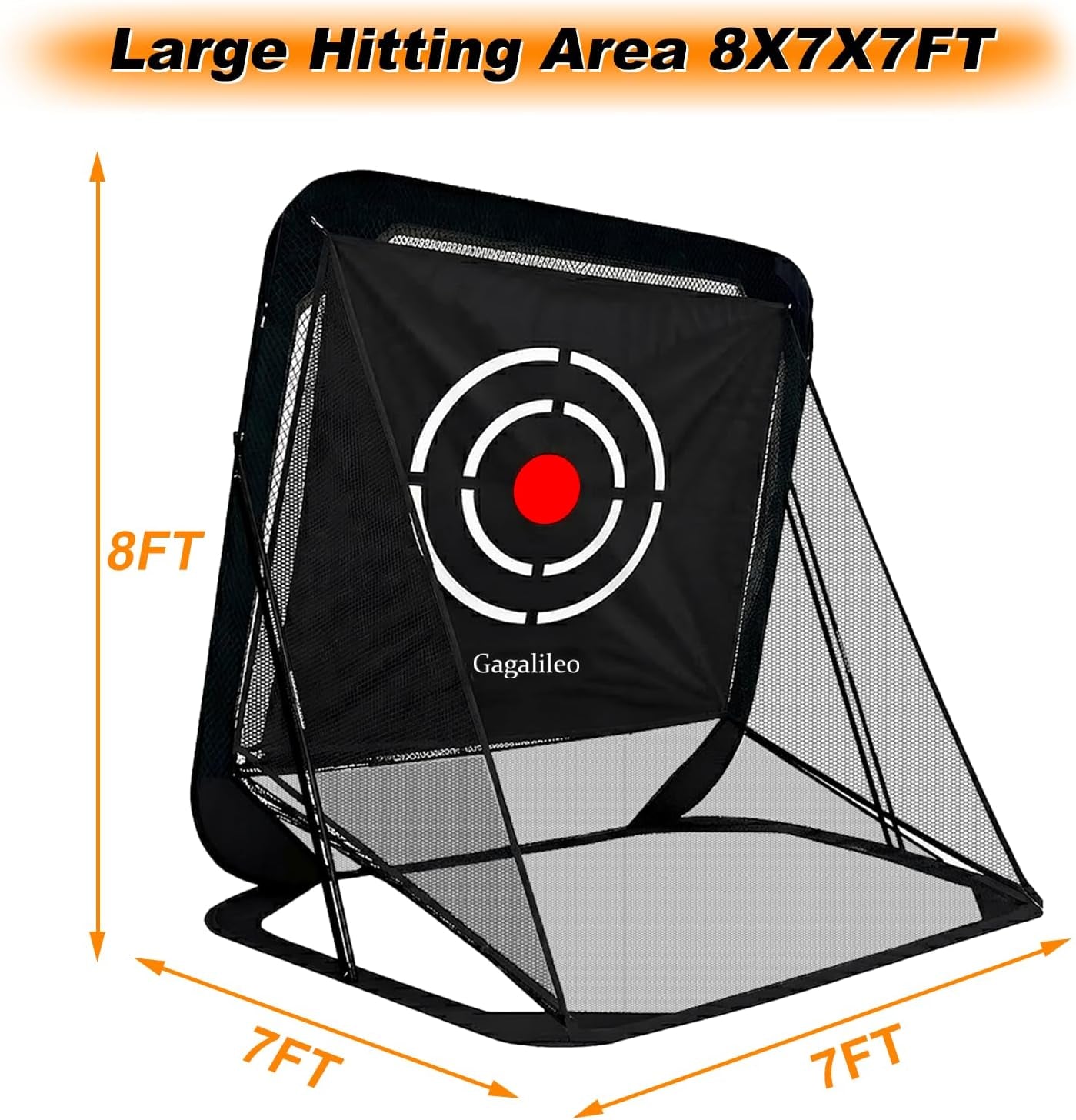 Golf Pop-Up Hitting Cage: 8X7X7Ft Practice Net with Target Portable Backyard Garage Training for Driving Chipping Swing Beginners & Golf Enthusiasts